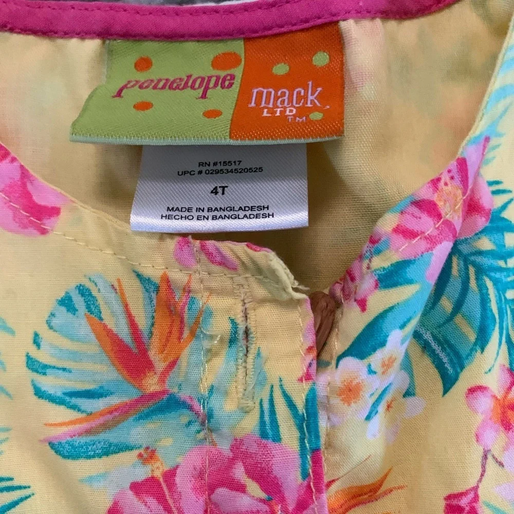 Penelope Mack Floral Sleeveless Button Down Dress Size 4T